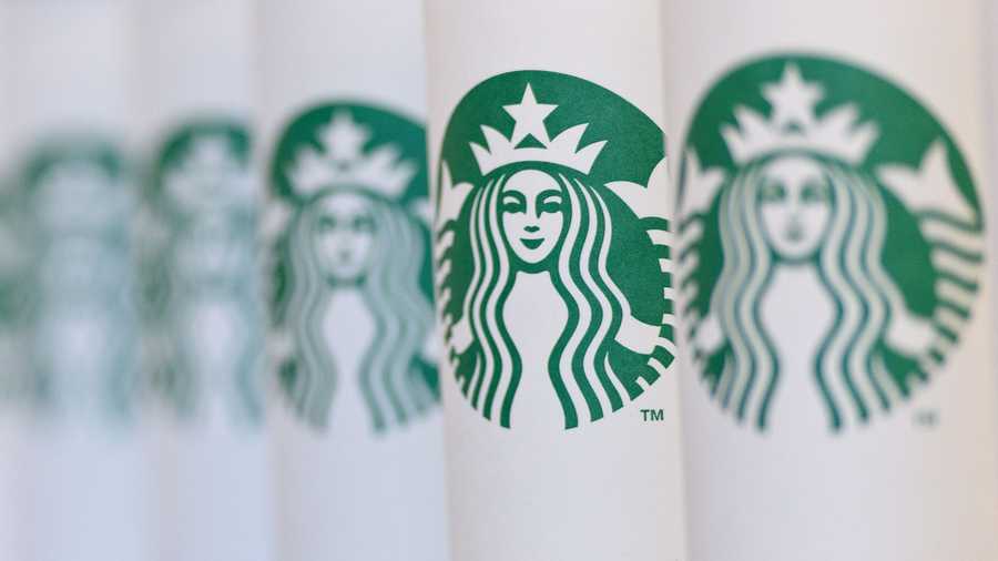 Starbucks logos on cups