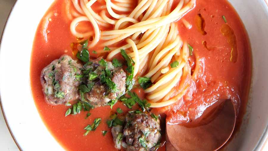Spaghetti and Meatball Soup Recipe