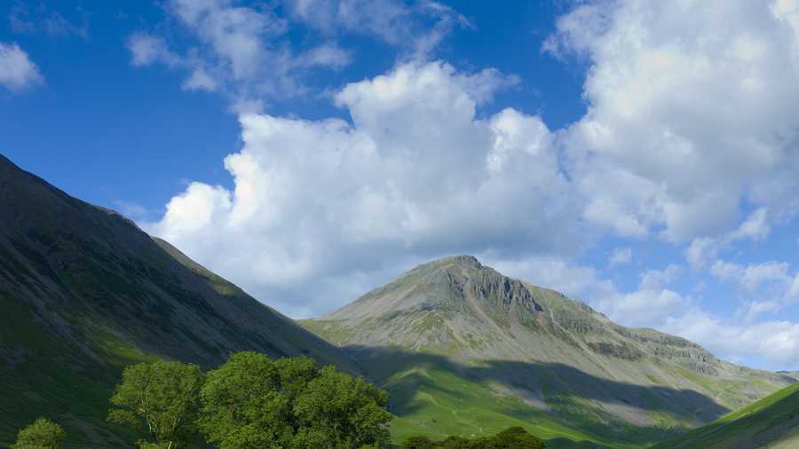 UNITED KINGDOM - JULY 13: Wasdale Fell and Great Gable by Wastwater in the shadow of Sca Fell Pike in the Lake District National Park, Cumbria, UK (Photo by Tim Graham/Getty Images)