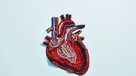 An embroidered human heart