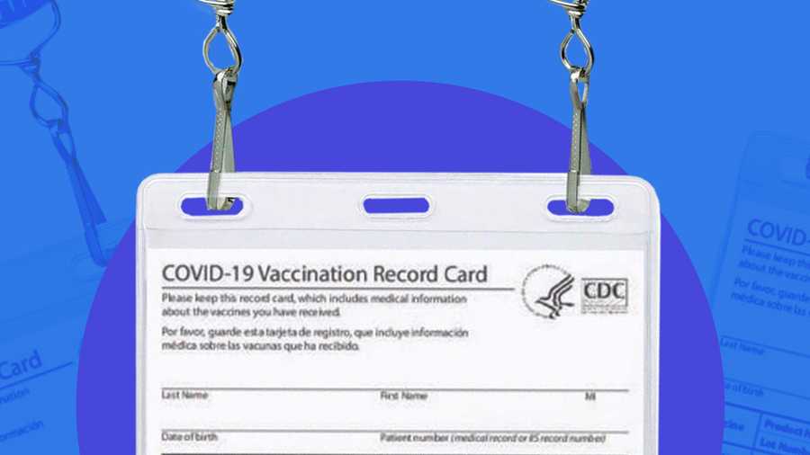 specialist id covid vaccination card holder on lanyard
