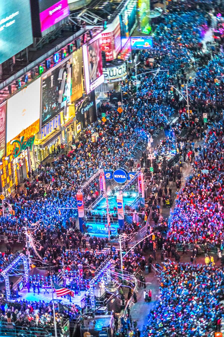 Crowds celebrating New Year on Times Square, NYC Crowds celebrating New Year on Times Square, NYC