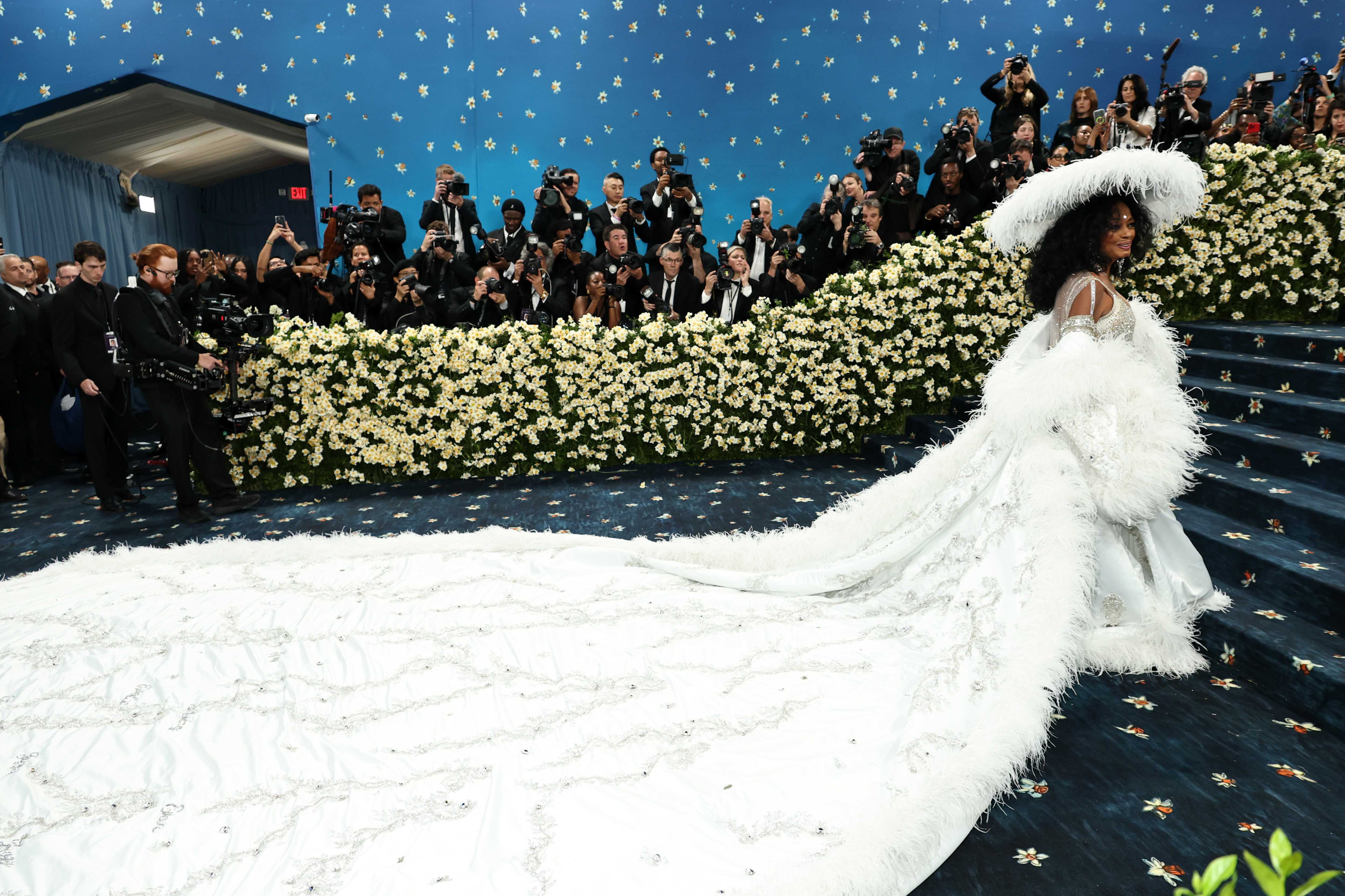 Diana Ross makes a grand return to the 2025 Met Gala in a floor-grazing gown fit for a diva