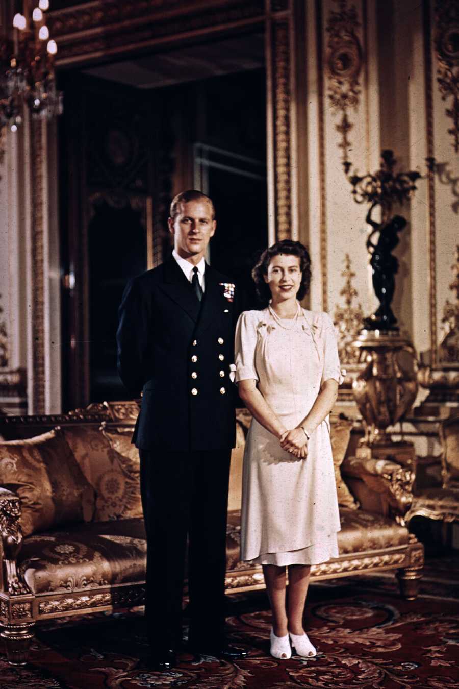 Royal Fiances 1947 princess elizabeth and prince philip, duke of edinburgh at buckingham palace shortly before their wedding photo by hulton archivegetty images
