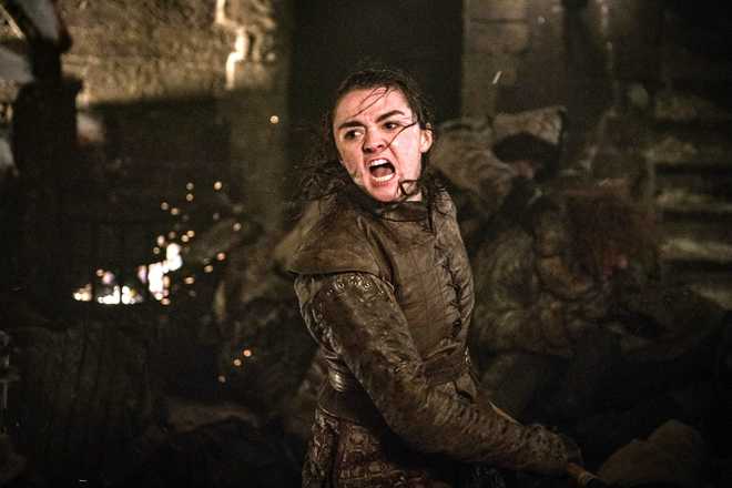 Maisie&#x20;Williams&#x20;as&#x20;Arya&#x20;Stark,&#x20;Game&#x20;of&#x20;Thrones,&#x20;season&#x20;8,&#x20;episode&#x20;3