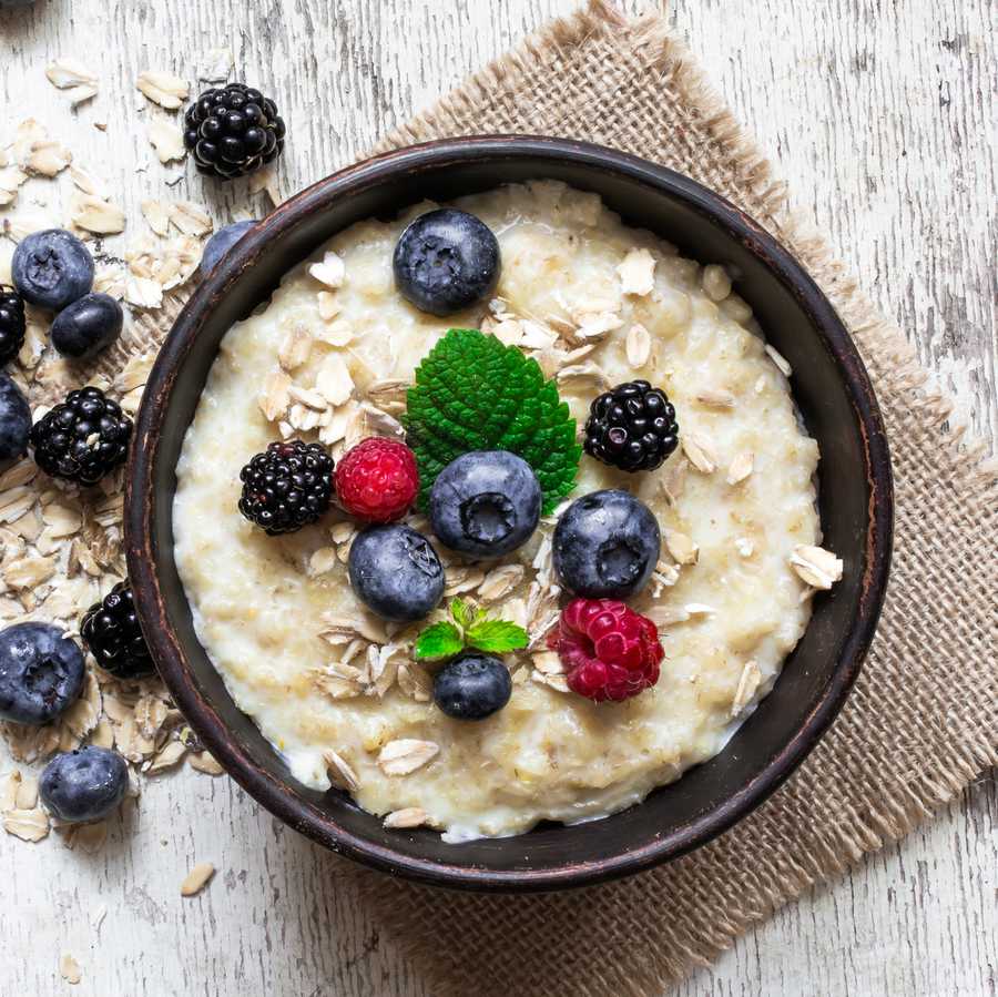 oatmeal porridge with ripe berries oatmeal porridge with ripe berries