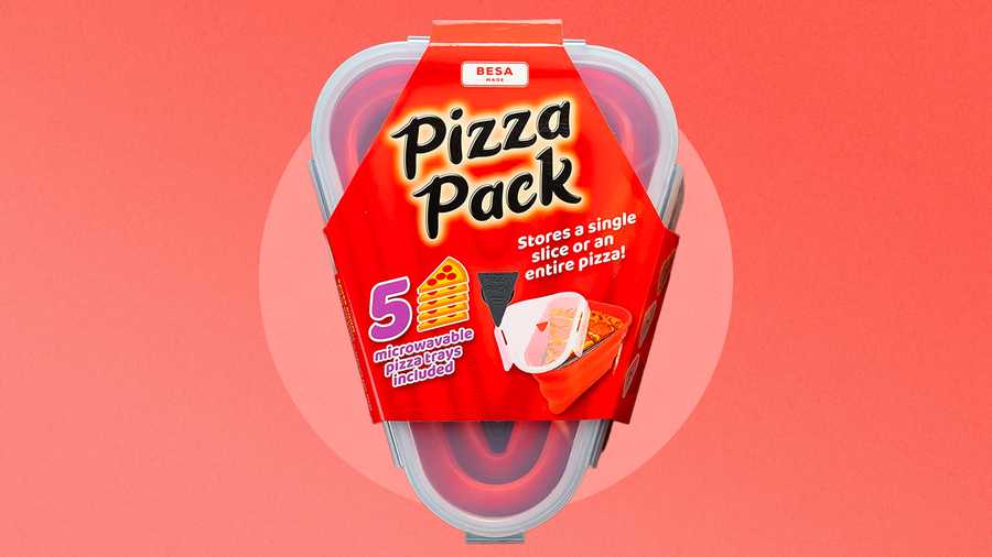 pizza pack store a slice or a whole pizza in this microwavable, collapsable pizza tray