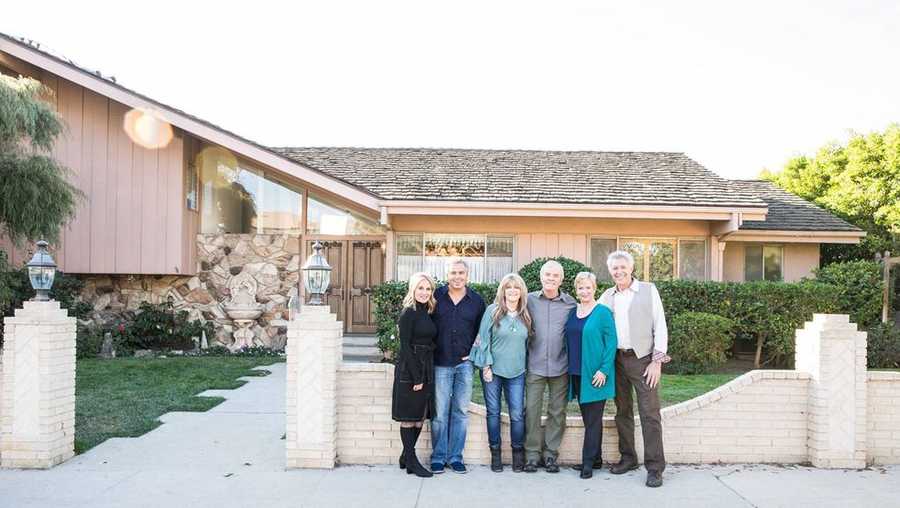 Brady Bunch cast reunites at The Brady Bunch house in Los Angeles.