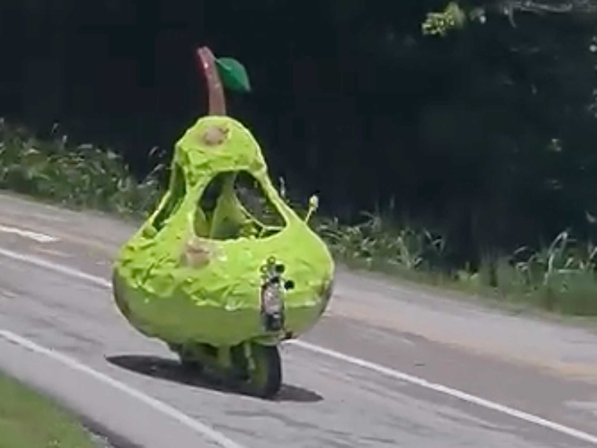 This Florida man is taking his pear-shaped moped on a summer cross-country road trip
