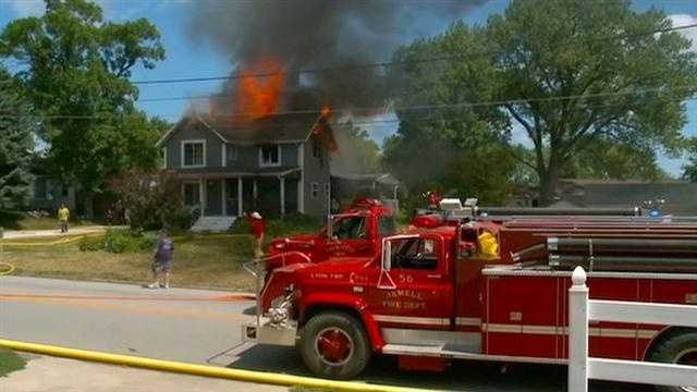 A firefighter was hurt Thursday afternoon fighting a house fire in Jewell.