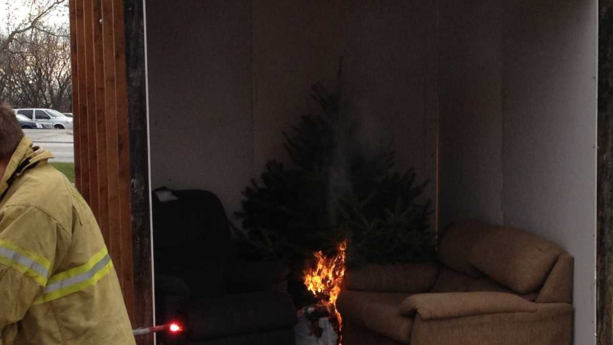 Photos How fast does a dry Christmas tree catch fire?
