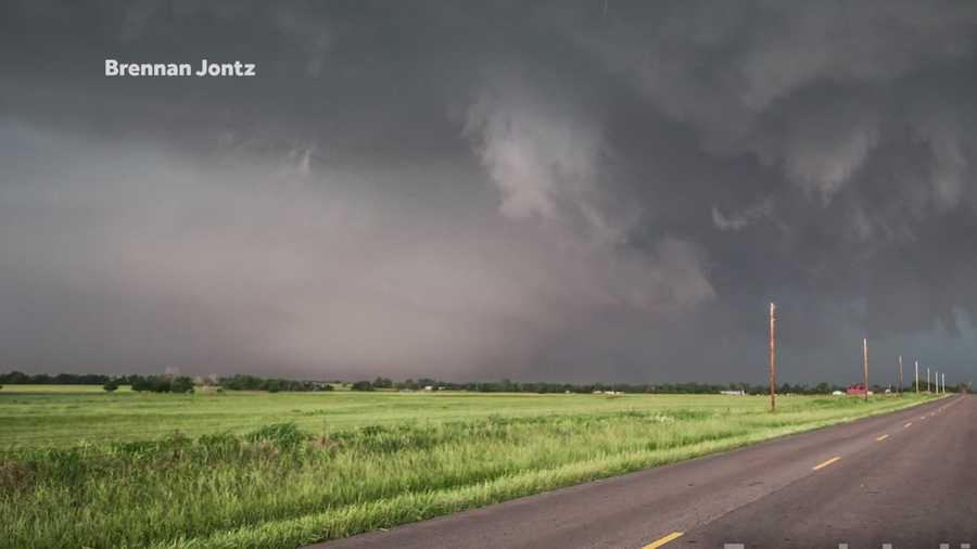 Storm chaser records video inside twister