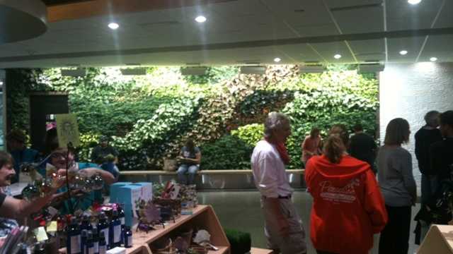The Botanical Garden's new living wall exhibit and gift shop.