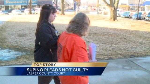 Theresa Supino leaving a plea hearing in Newton.