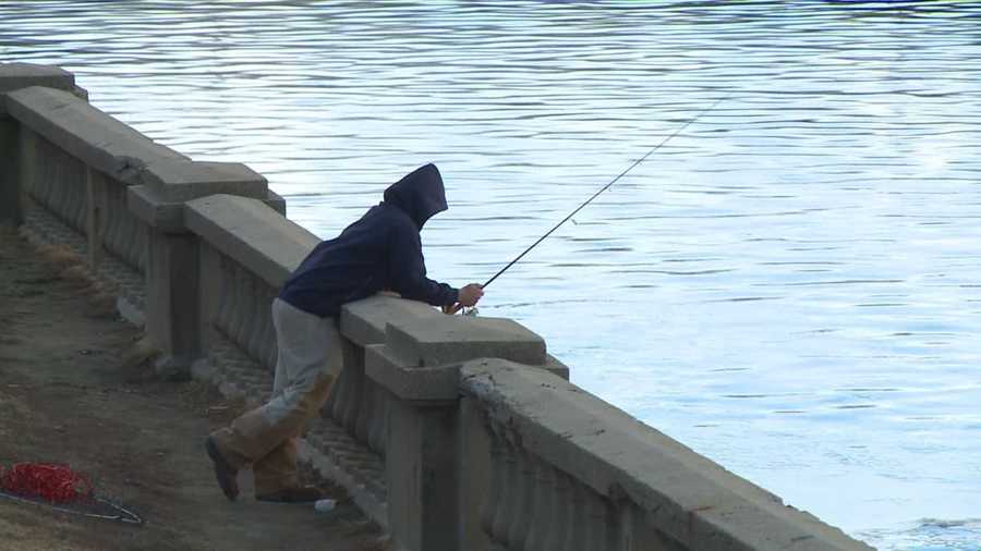 Fisherman on the new downtown Des Moines Riverwalk can stay where they are for now.