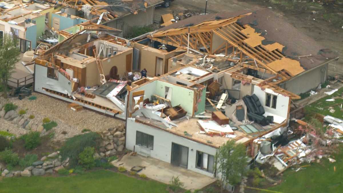 Aerial photos Storm damage around Lake Panorama