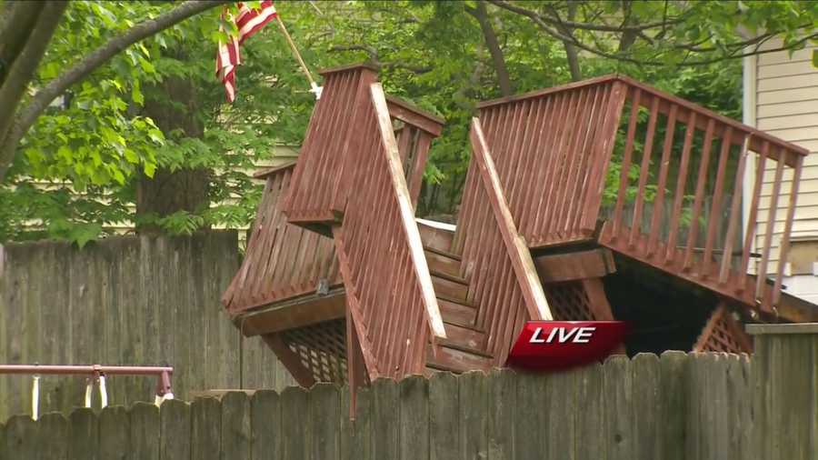A deck partially collapsed at a Memorial Day gathering on Des Moines' west side, causing several minor injuries.