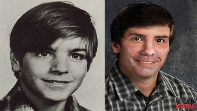 Photo of Eugene Martin from 1984 and age progressed to what he might look like today.
