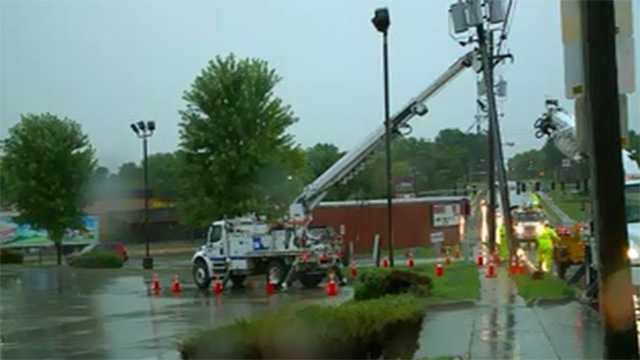 Lightning strikes cause evacuations, power outages