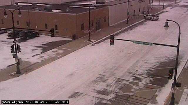 Snow in Algona, Iowa.