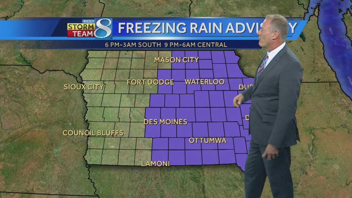 Freezing rain expected tonight across Iowa