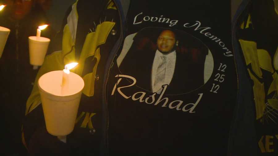 Family and friends gathered at 1410 Washington Ave. to remember Rashad Adair Sr. with a candlelight vigil.