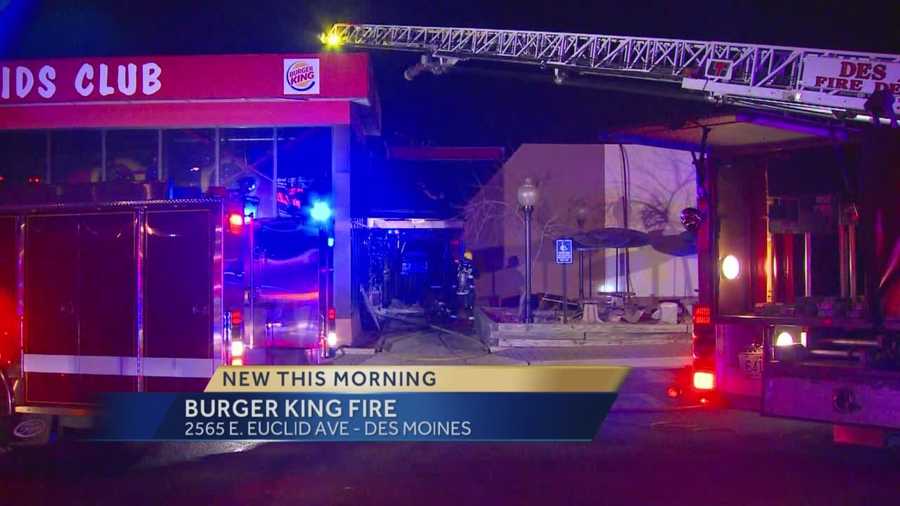 Fire crews were called to a blaze at a Des Moines Burger King late Sunday night.