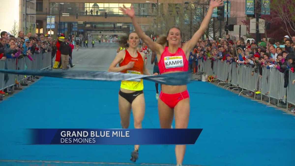 Elite runners, mascots race to Grand Blue Mile glory