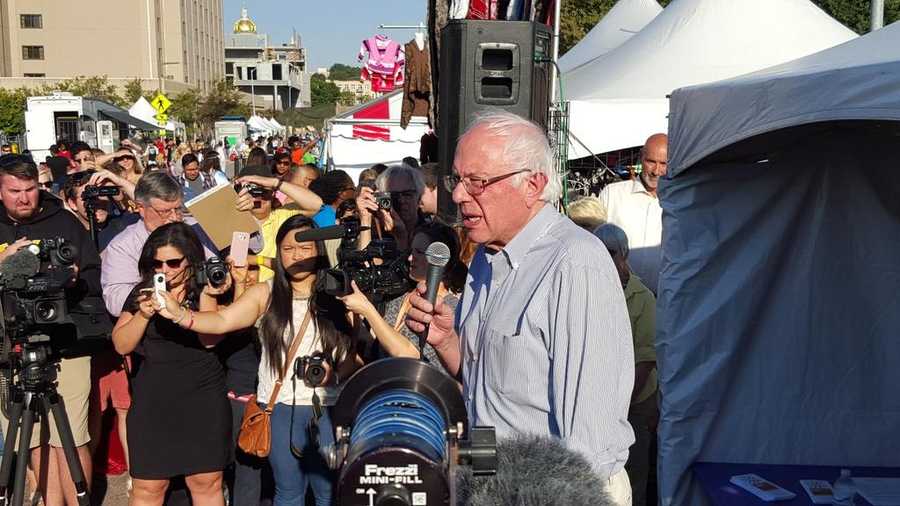 Democrat presidential candidate Bernie Sanders talked about immigration reform at the Latino Heritage Festival on Saturday.