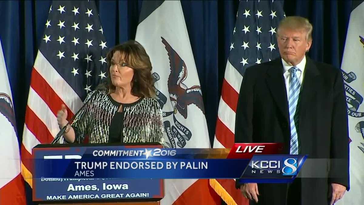 Sarah Palin endorses Trump during Iowa event