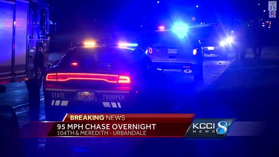 A suspect lost control and crashed his pickup during a police pursuit overnight.