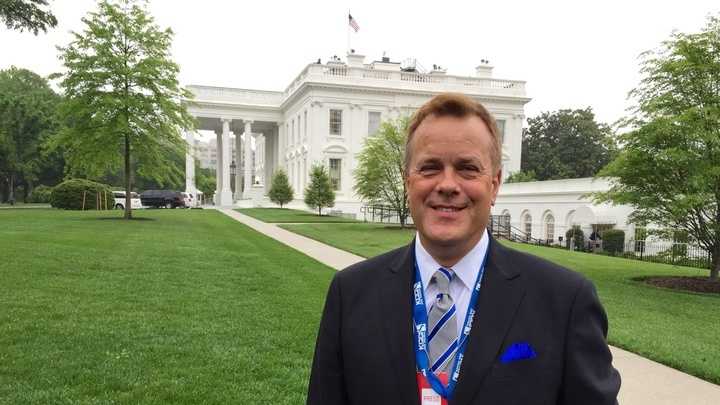 KCCI anchor Steve Karlin at the White House on Monday.