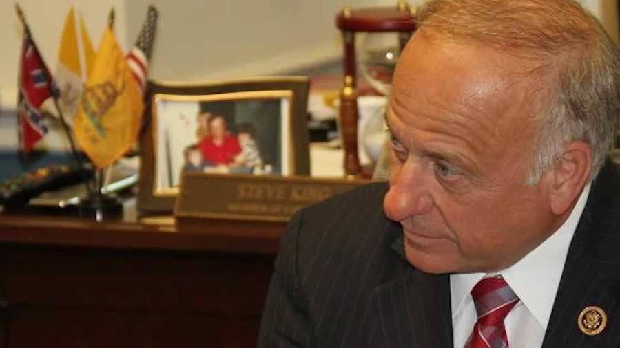 A small Confederate flag on Rep. Steve King's desk at the U.S. Capitol is sparking criticism.