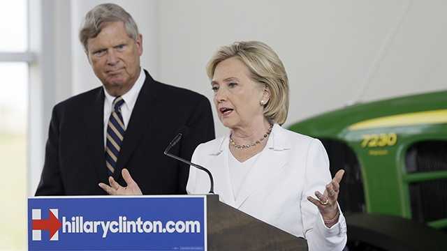 Hillary Clinton with Sec. of Agriculture Tom Vilsack