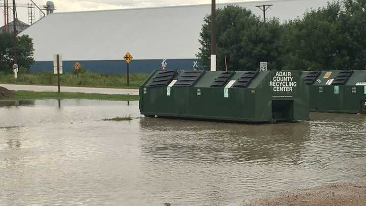 Flash flooding reported in Casey on Monday morning.