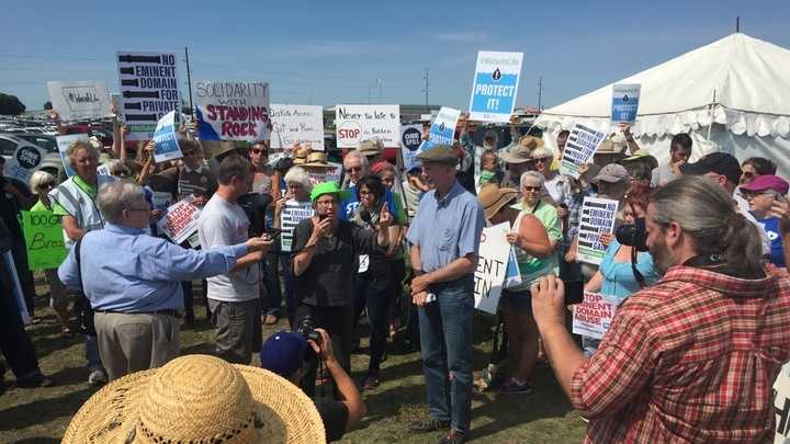 A Bakken pipeline protest on Aug. 31 near Boone, Iowa.