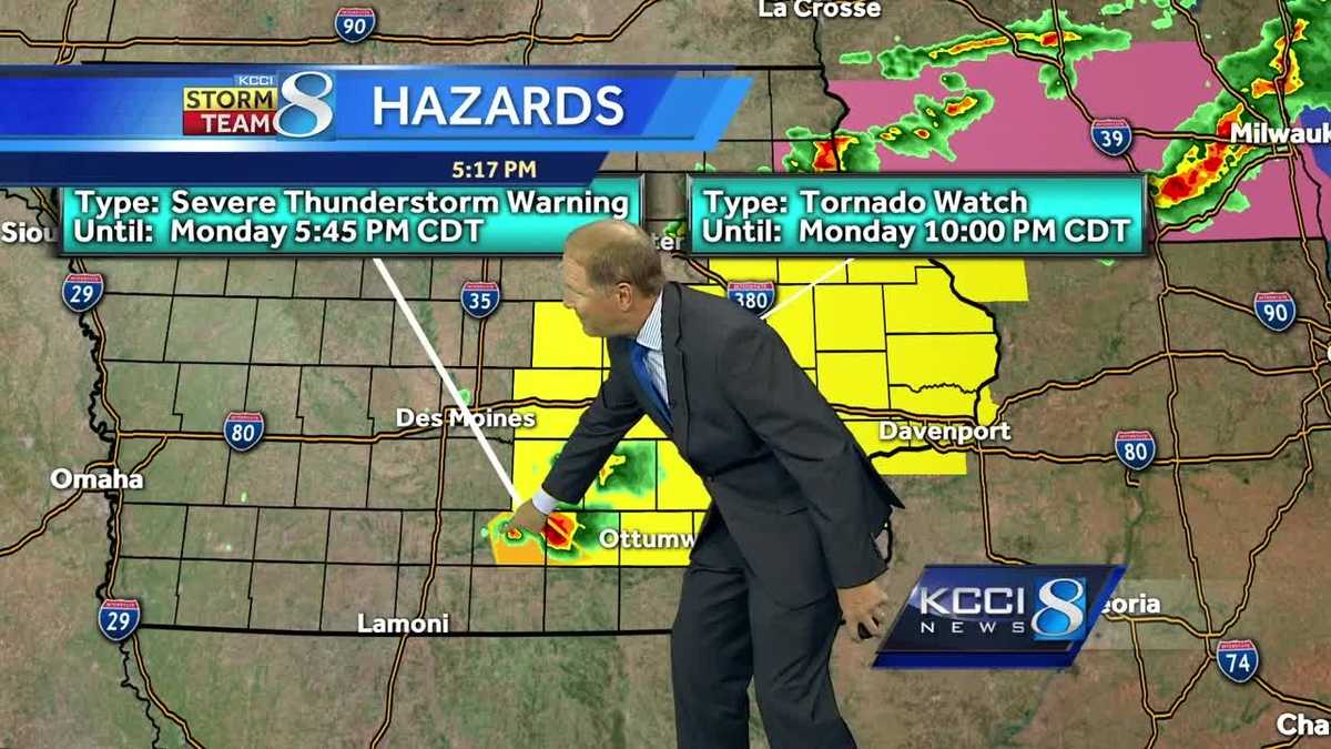 Tornado watch issued as storms develop in central Iowa