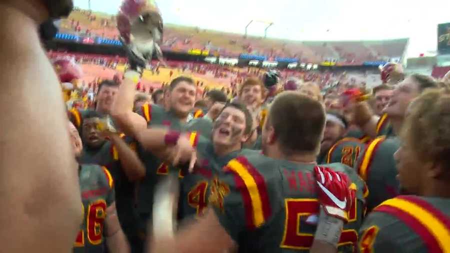 Matt Campbell gets his first win with the Cyclones.