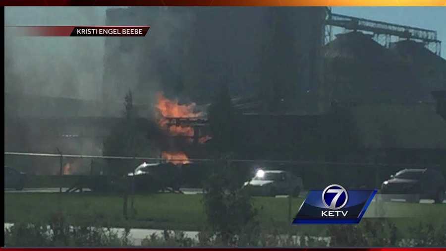 A fire breaks out at an ethanol plant in Council Bluffs.
