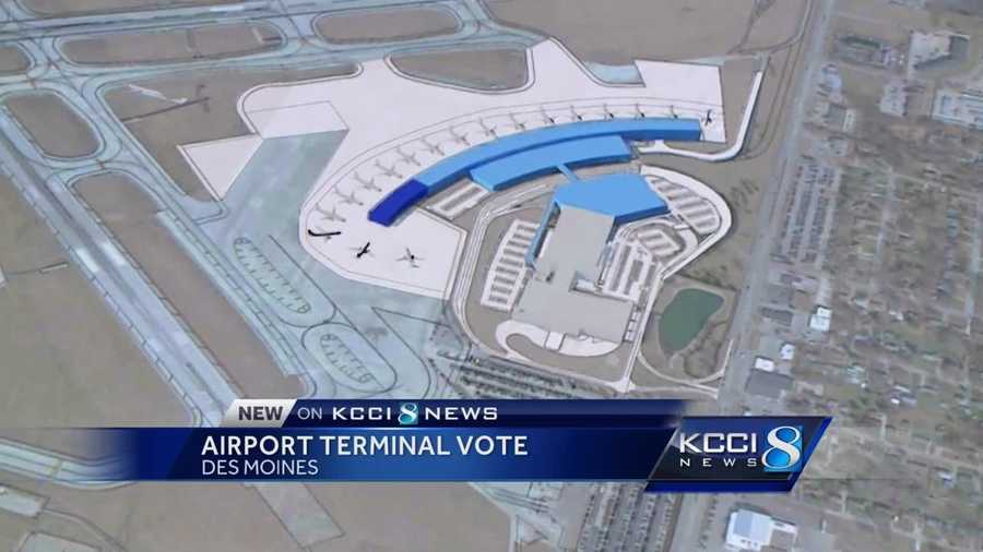 The Des Moines Airport Authority board will vote Tuesday on building a new airport terminal.