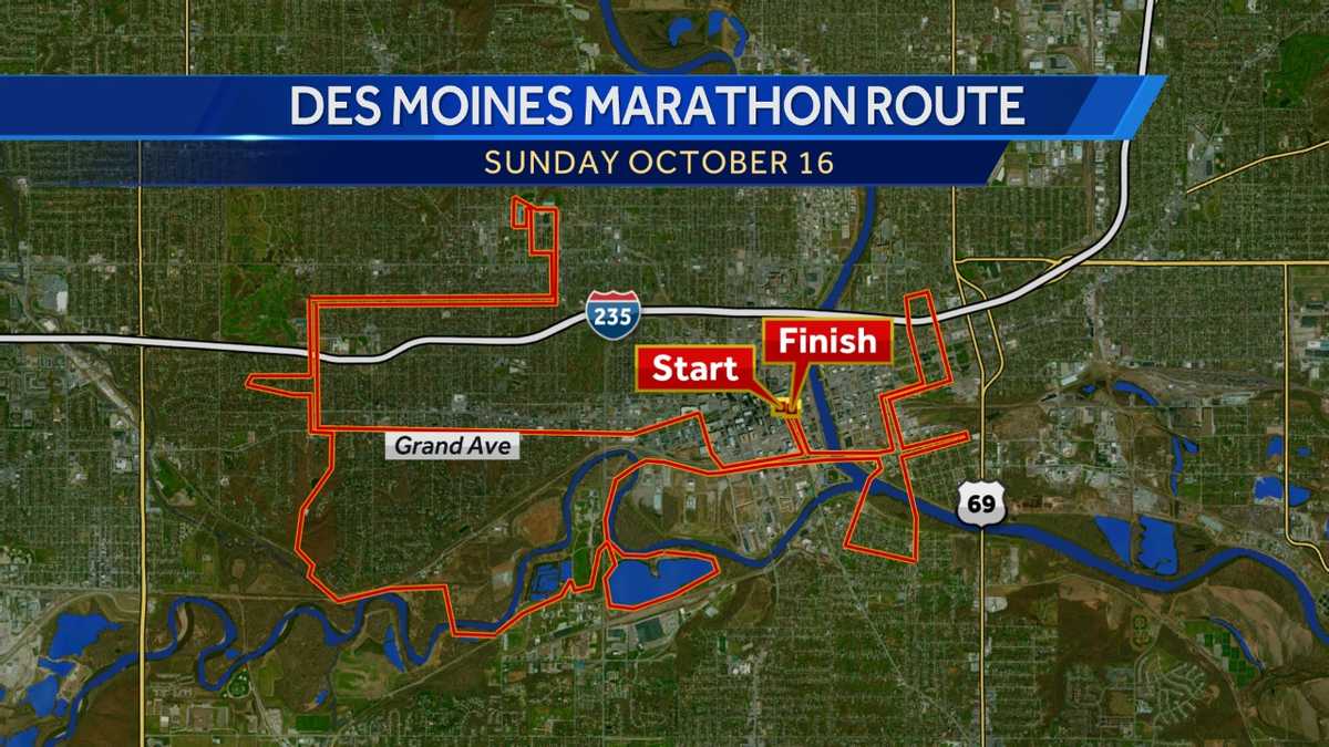 Several roads close due to Des Moines marathon