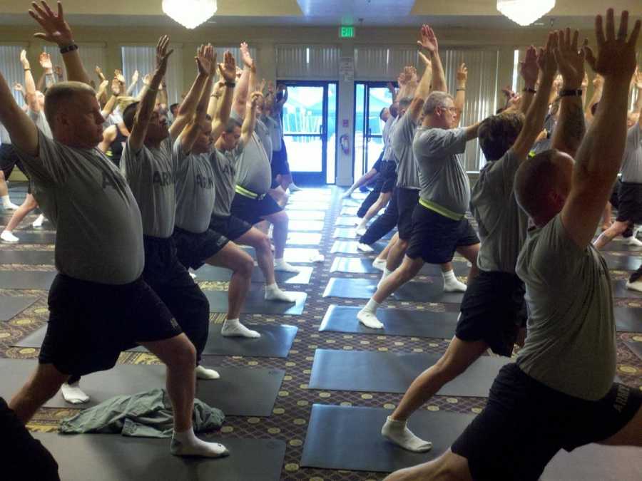 Photos From The Field Baron Baptiste Teaches Soldiers Yoga