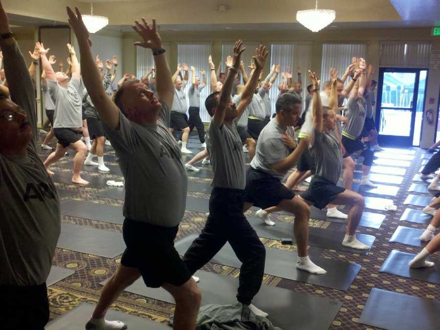 Photos From The Field Baron Baptiste Teaches Soldiers Yoga