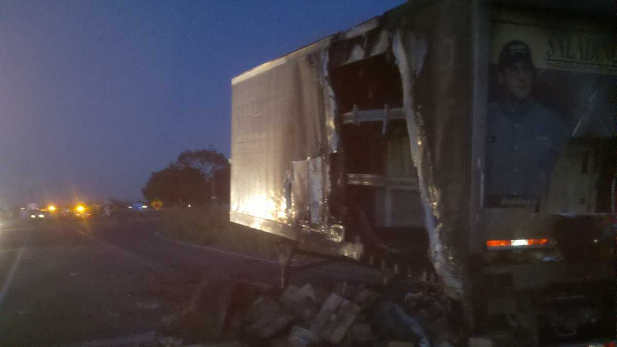 Photos from the field Big Rig spills food along Highway 99