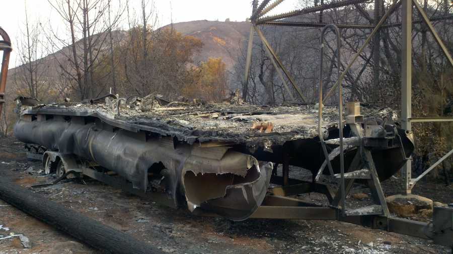 KCRA 3 took a look around some of the damage from the Lake County fires Tuesday morning, which includes a destroyed house and boat.