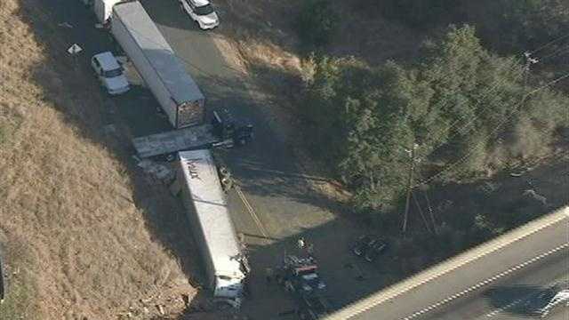 Photos: Big rig flips over near Interstate 80