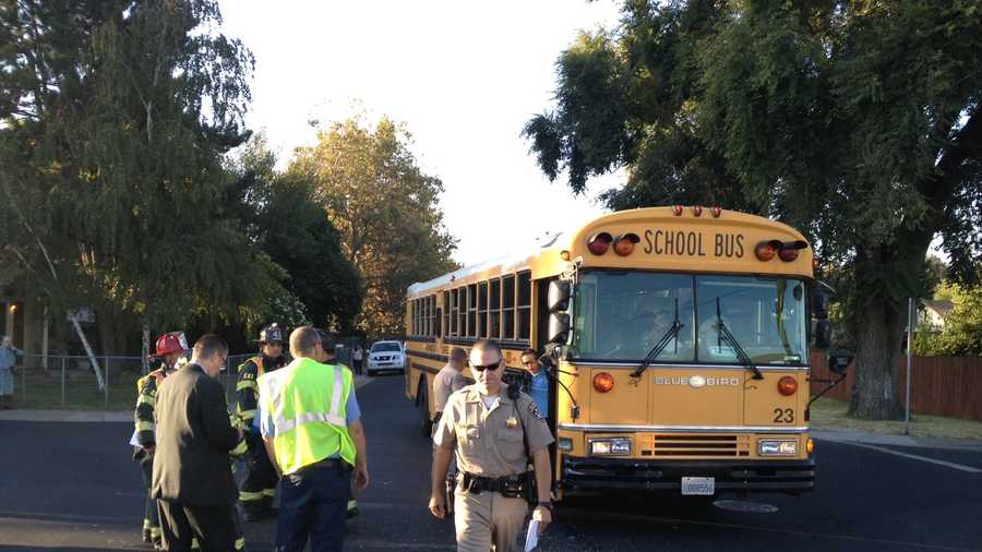 Two people were hurt in a wreck involving a school bus in West Sacramento on Wednesday morning, police at the scene told KCRA 3 (Oct. 3, 2012).