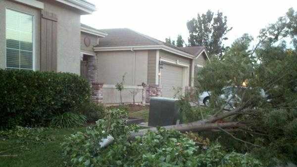 Here is damaged from Monday's storm in Elk Grove, where the NWS confirmed a EF1 tornado. 