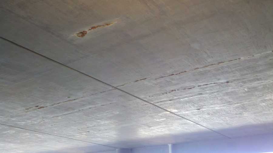 Airport officials say these are shrinkage cracks underneath an elevated section of roadway leading to Terminal B.