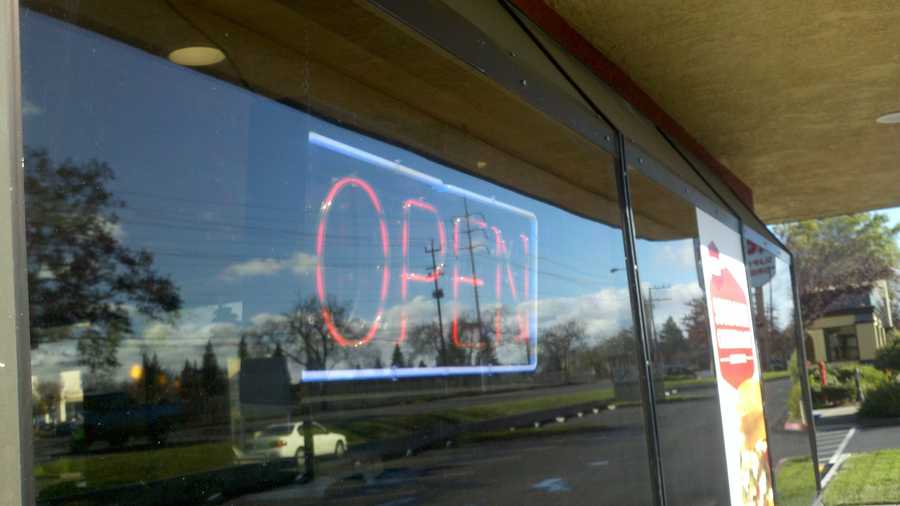 The open sign is once again lit at the the Jack in the Box on Folsom Boulevard.